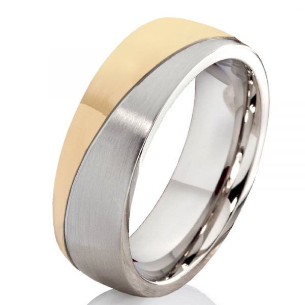 Preview: Herrenring mit goldfarbiger Beschichtung P343